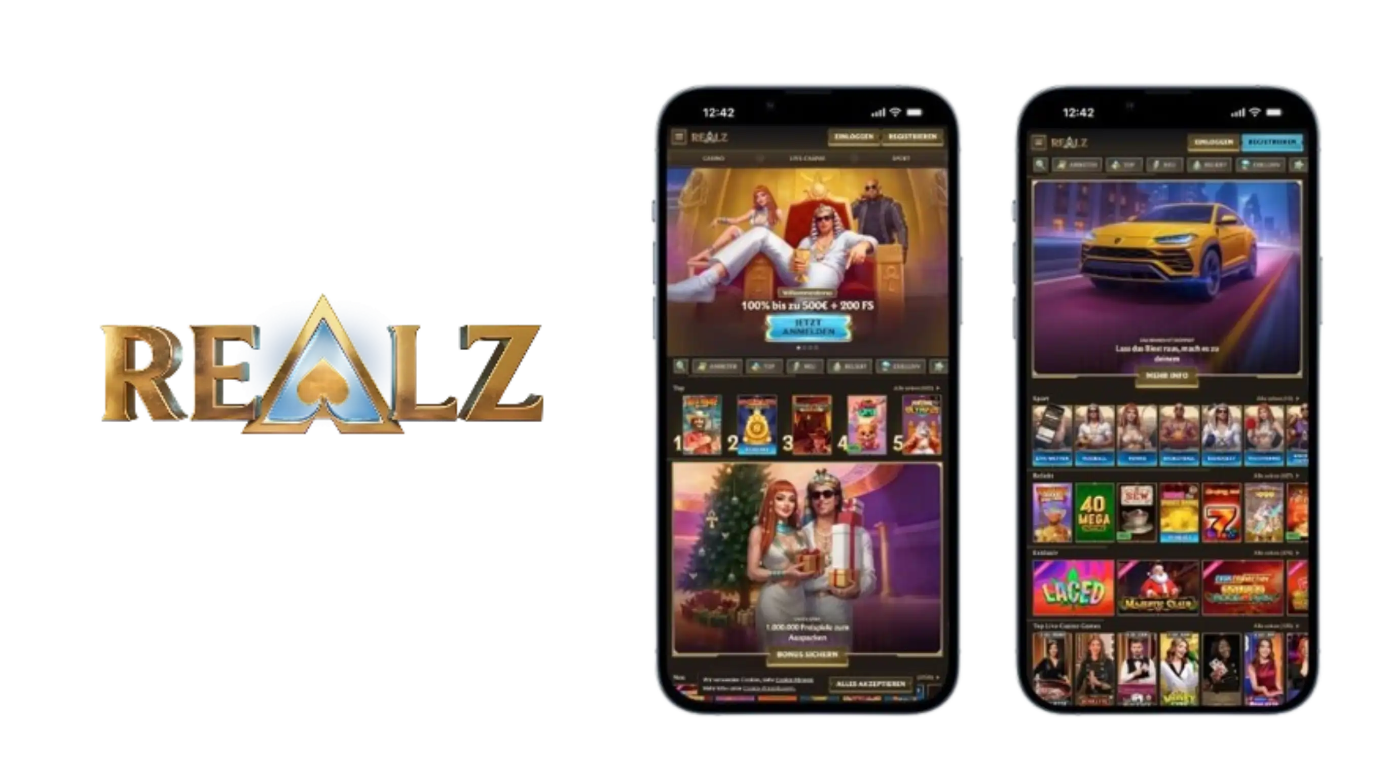 Realz Casino App-Screenshot